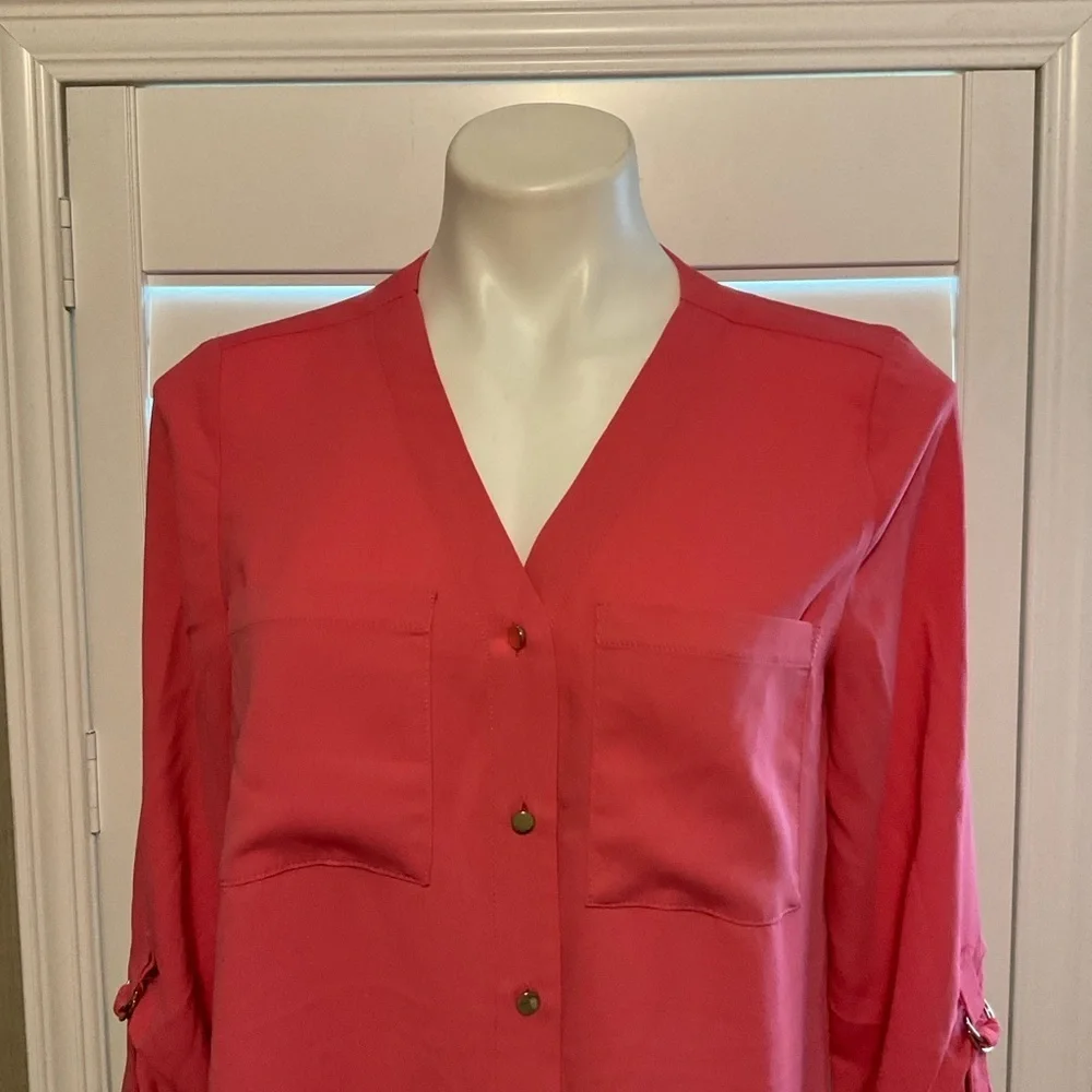 Jones New York Coral Button-Up Blouse